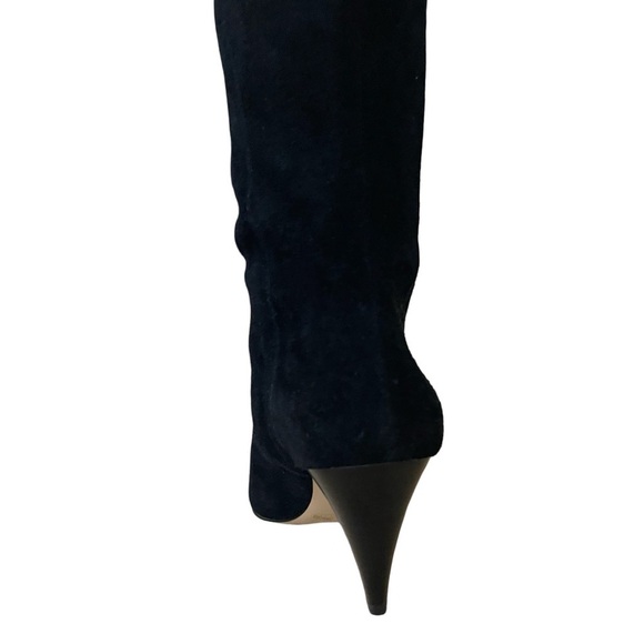 Lord & Taylor black suede cone heel boots 8.5 - Picture 6 of 16